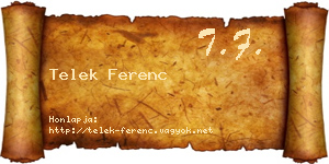 Telek Ferenc névjegykártya